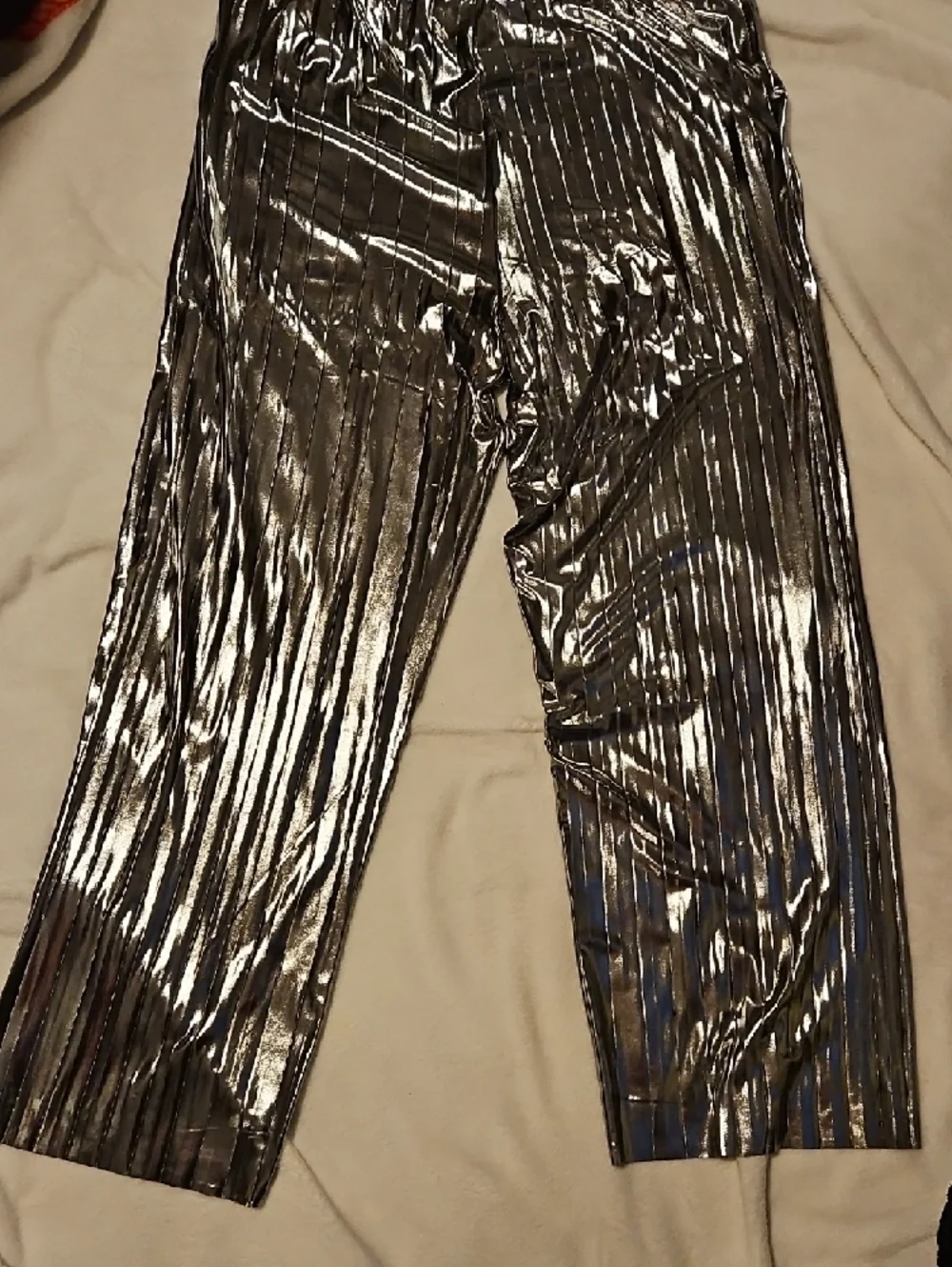 Sincerely Jules Metallic Silver Pleated Pants - Picture 6 of 8